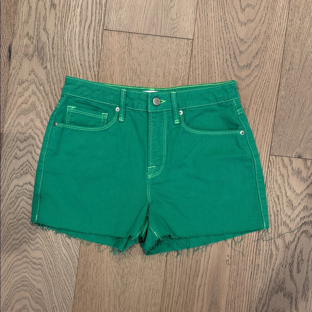 Good American Vibrant Green Jean Shorts